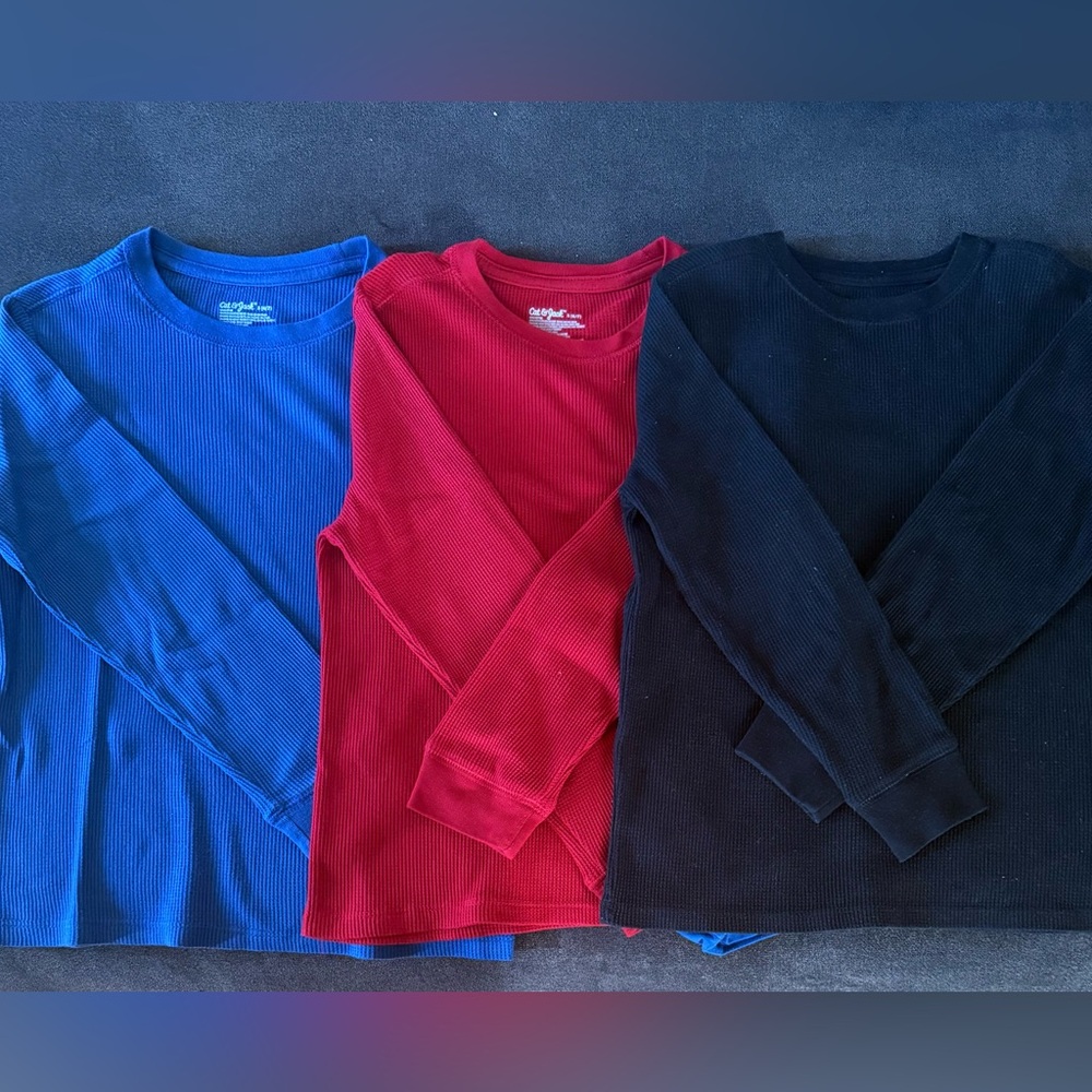 Cat & Jack Kids Long Sleeve Shirts - Blue, Red, Black